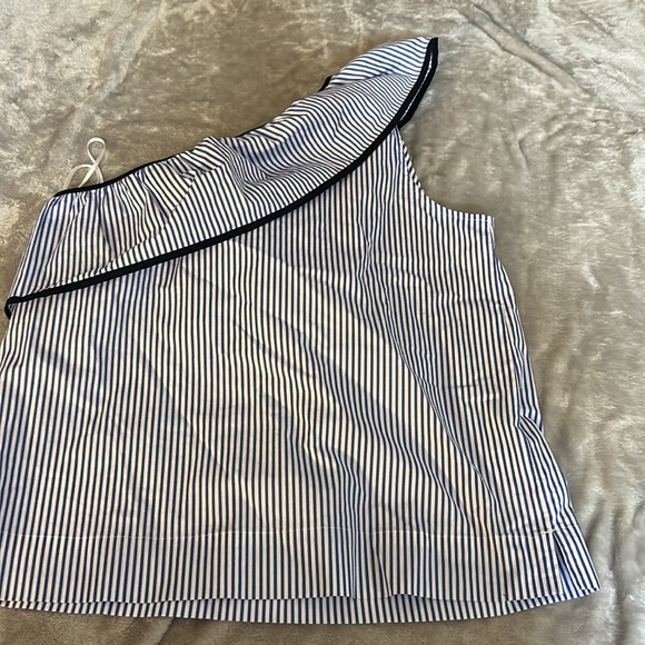 NWT J crew one shoulder striped top - Picture 5 of 5